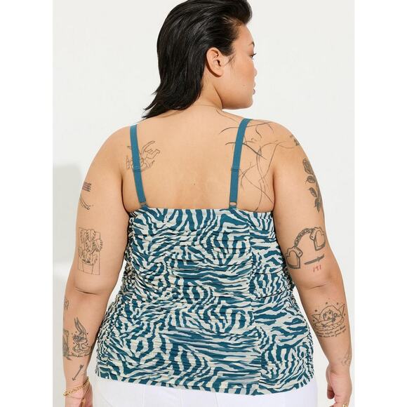 Torrid 3x 3 22-24  Stretch Mesh Cropped Shirred Cami - Picture 3 of 4